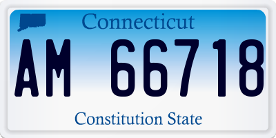 CT license plate AM66718