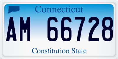 CT license plate AM66728