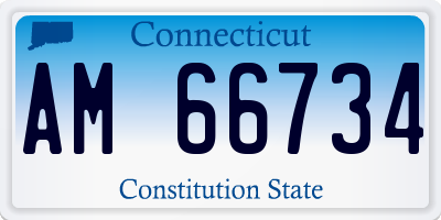 CT license plate AM66734