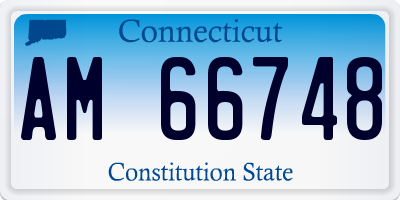 CT license plate AM66748