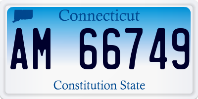 CT license plate AM66749