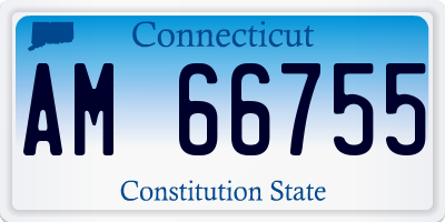 CT license plate AM66755