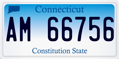 CT license plate AM66756