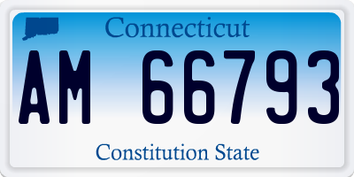 CT license plate AM66793