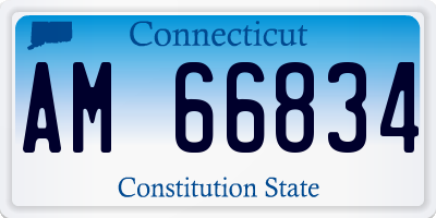 CT license plate AM66834