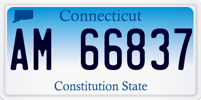 CT license plate AM66837