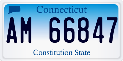 CT license plate AM66847