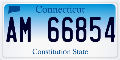 CT license plate AM66854