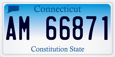 CT license plate AM66871
