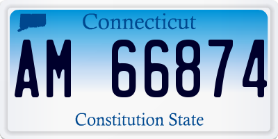 CT license plate AM66874