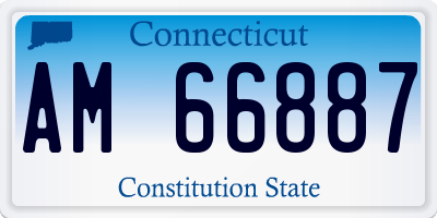 CT license plate AM66887