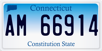 CT license plate AM66914