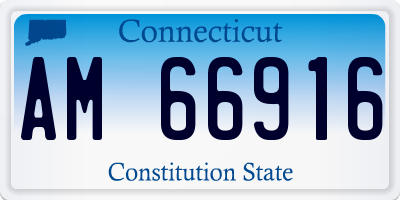 CT license plate AM66916