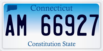 CT license plate AM66927