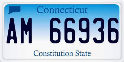 CT license plate AM66936
