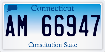 CT license plate AM66947