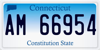 CT license plate AM66954