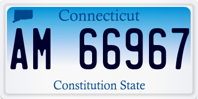 CT license plate AM66967