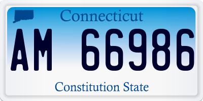CT license plate AM66986