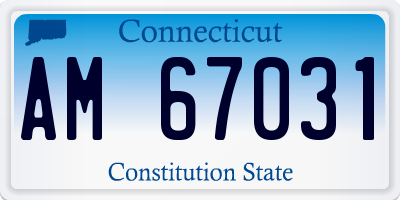 CT license plate AM67031