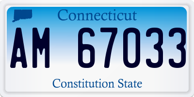 CT license plate AM67033