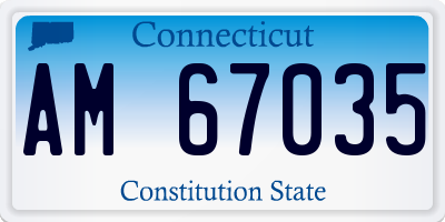 CT license plate AM67035