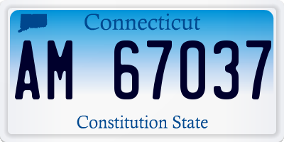 CT license plate AM67037
