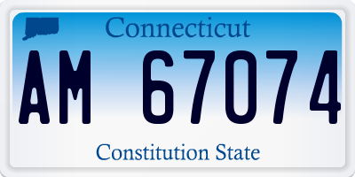 CT license plate AM67074