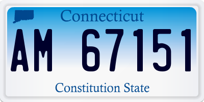 CT license plate AM67151