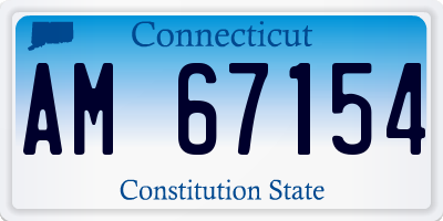 CT license plate AM67154