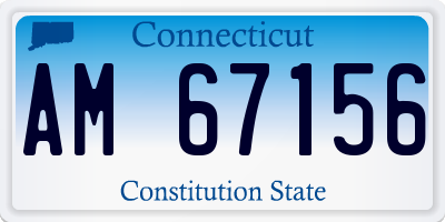 CT license plate AM67156