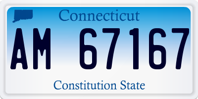CT license plate AM67167