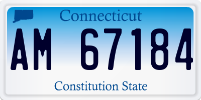 CT license plate AM67184
