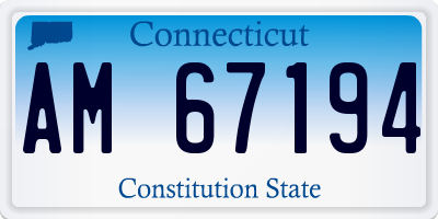 CT license plate AM67194