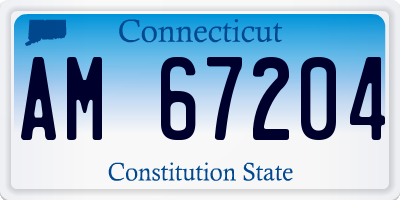CT license plate AM67204