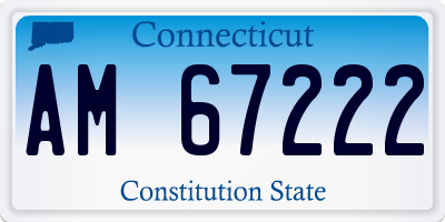 CT license plate AM67222