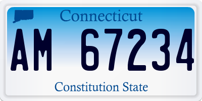 CT license plate AM67234