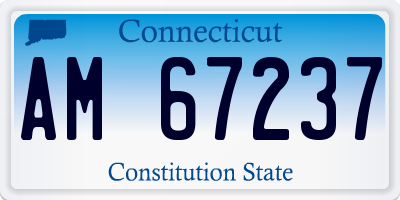 CT license plate AM67237