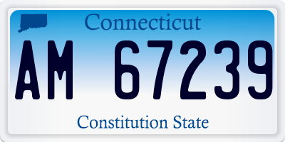 CT license plate AM67239