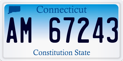 CT license plate AM67243