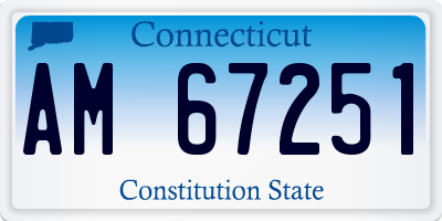 CT license plate AM67251