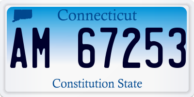 CT license plate AM67253