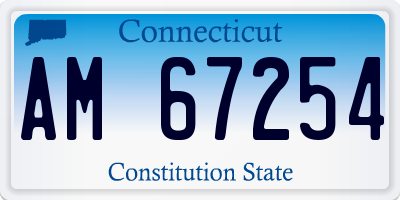 CT license plate AM67254