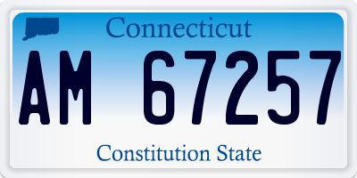 CT license plate AM67257