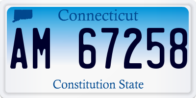 CT license plate AM67258