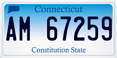 CT license plate AM67259