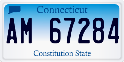CT license plate AM67284