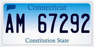 CT license plate AM67292