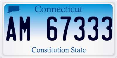 CT license plate AM67333