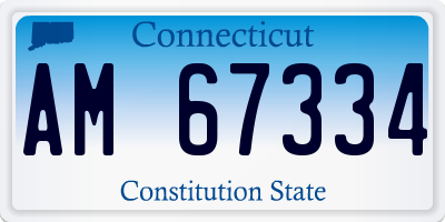 CT license plate AM67334